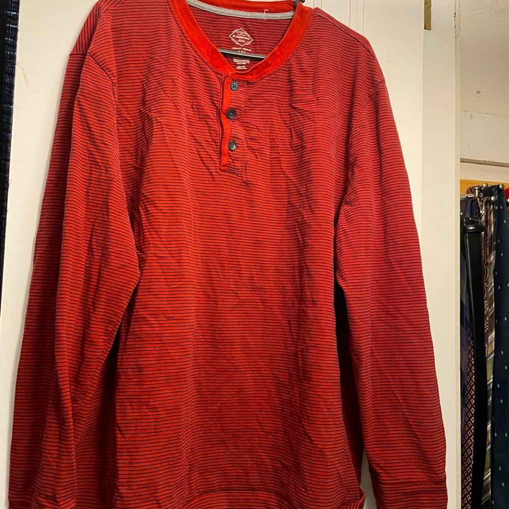 Red and black long sleeve shirt